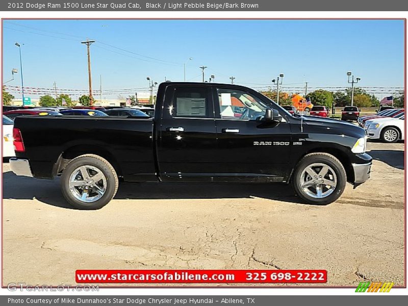 Black / Light Pebble Beige/Bark Brown 2012 Dodge Ram 1500 Lone Star Quad Cab