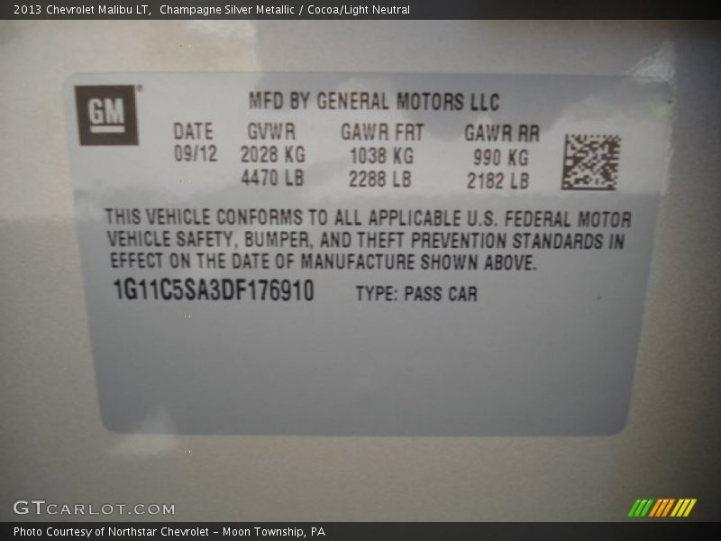 Champagne Silver Metallic / Cocoa/Light Neutral 2013 Chevrolet Malibu LT