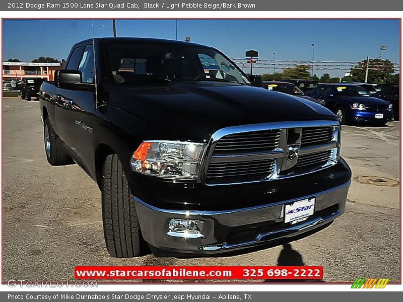 Black / Light Pebble Beige/Bark Brown 2012 Dodge Ram 1500 Lone Star Quad Cab