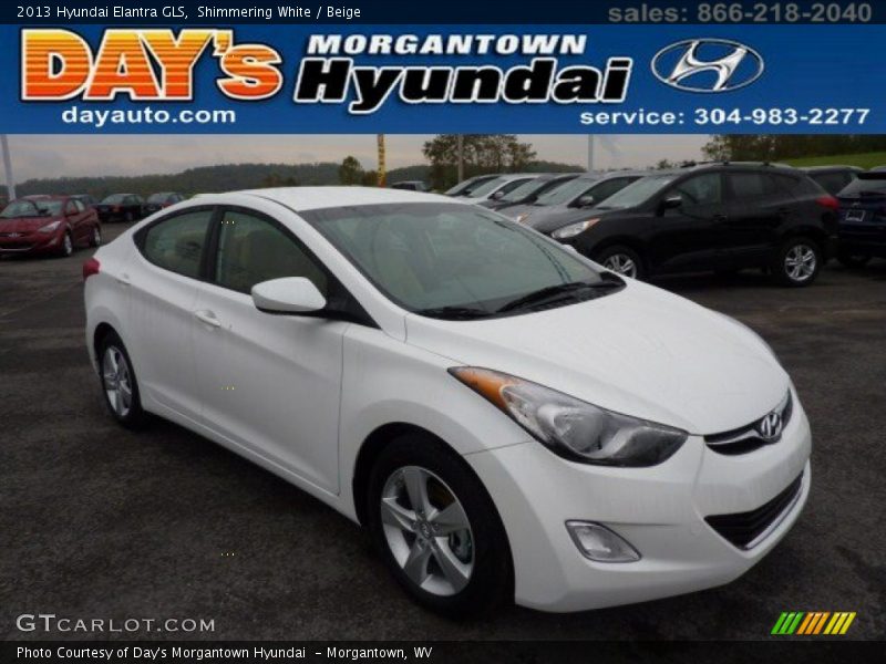 Shimmering White / Beige 2013 Hyundai Elantra GLS