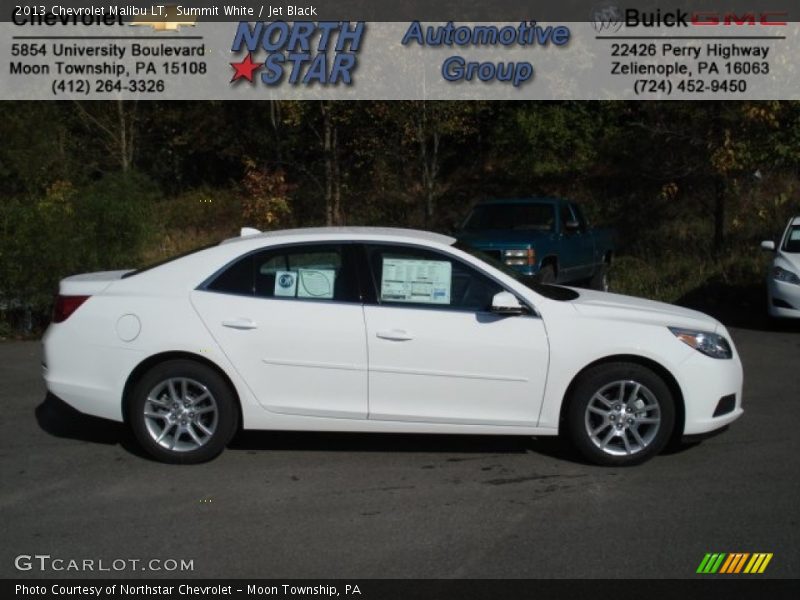 Summit White / Jet Black 2013 Chevrolet Malibu LT