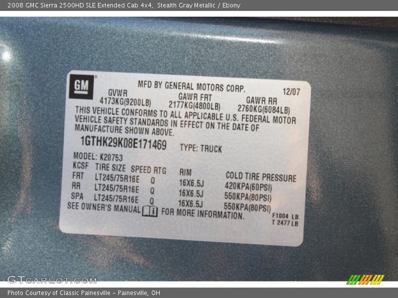 Stealth Gray Metallic / Ebony 2008 GMC Sierra 2500HD SLE Extended Cab 4x4