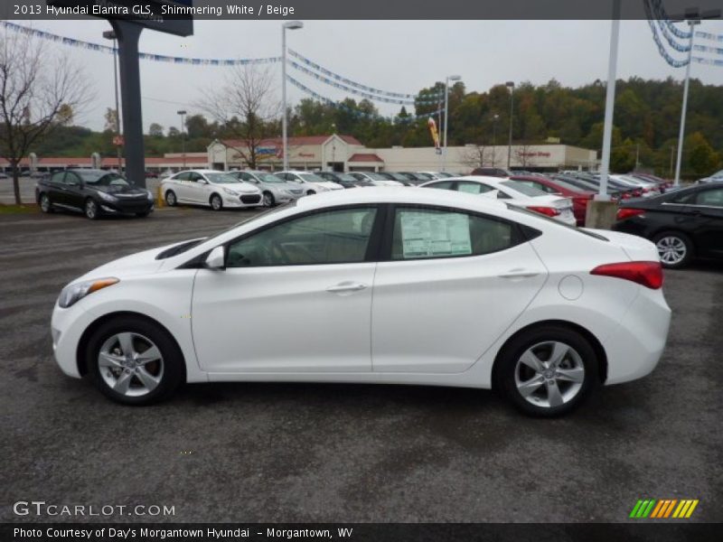 Shimmering White / Beige 2013 Hyundai Elantra GLS