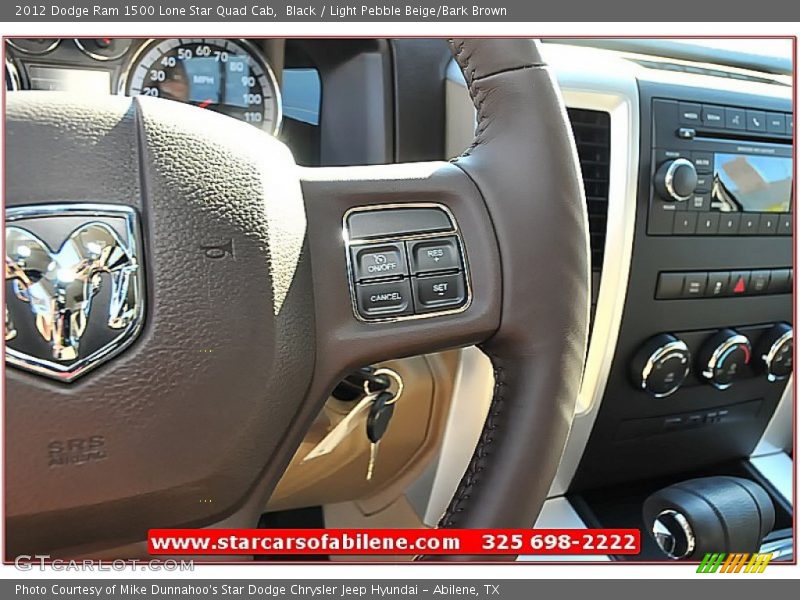 Black / Light Pebble Beige/Bark Brown 2012 Dodge Ram 1500 Lone Star Quad Cab