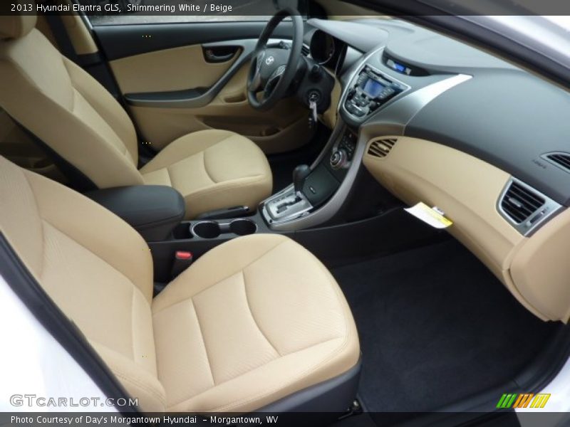 Shimmering White / Beige 2013 Hyundai Elantra GLS