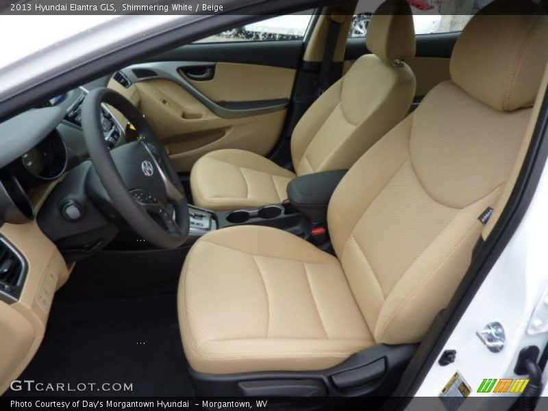 Shimmering White / Beige 2013 Hyundai Elantra GLS