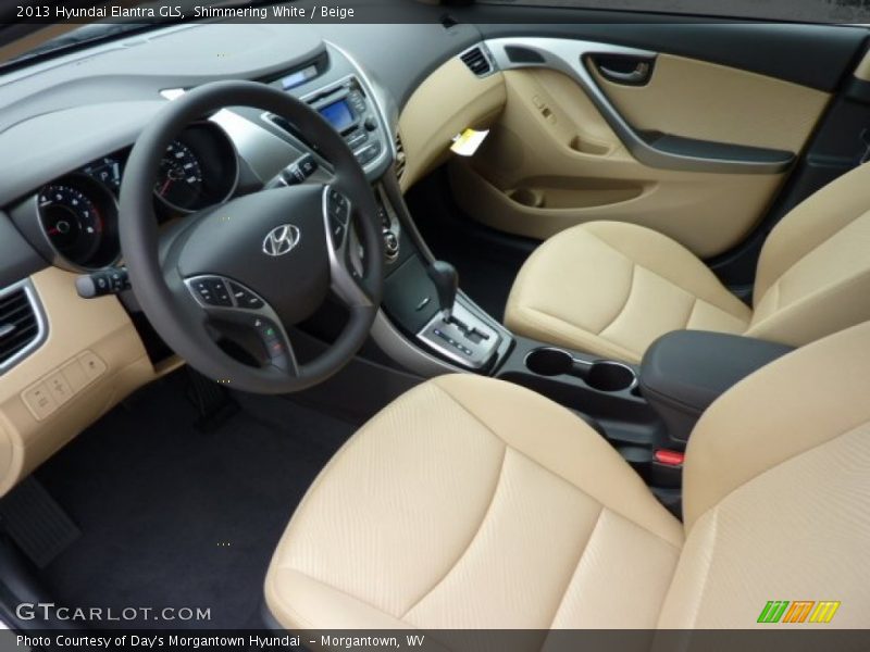 Shimmering White / Beige 2013 Hyundai Elantra GLS