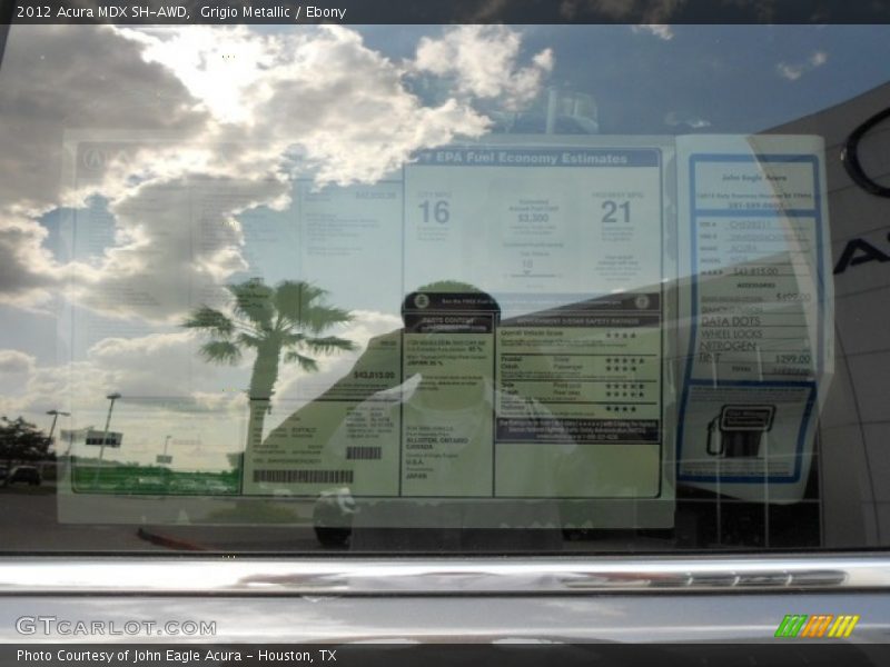 Grigio Metallic / Ebony 2012 Acura MDX SH-AWD