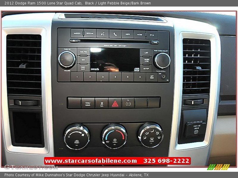 Black / Light Pebble Beige/Bark Brown 2012 Dodge Ram 1500 Lone Star Quad Cab