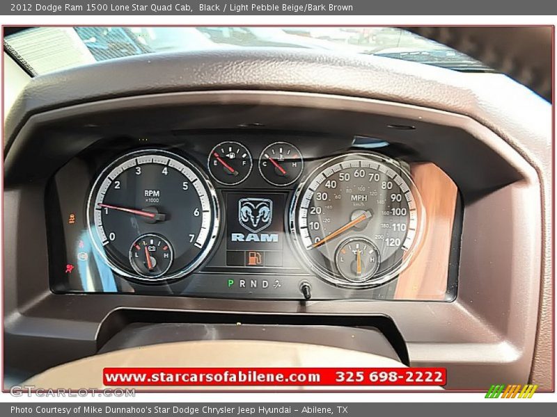 Black / Light Pebble Beige/Bark Brown 2012 Dodge Ram 1500 Lone Star Quad Cab
