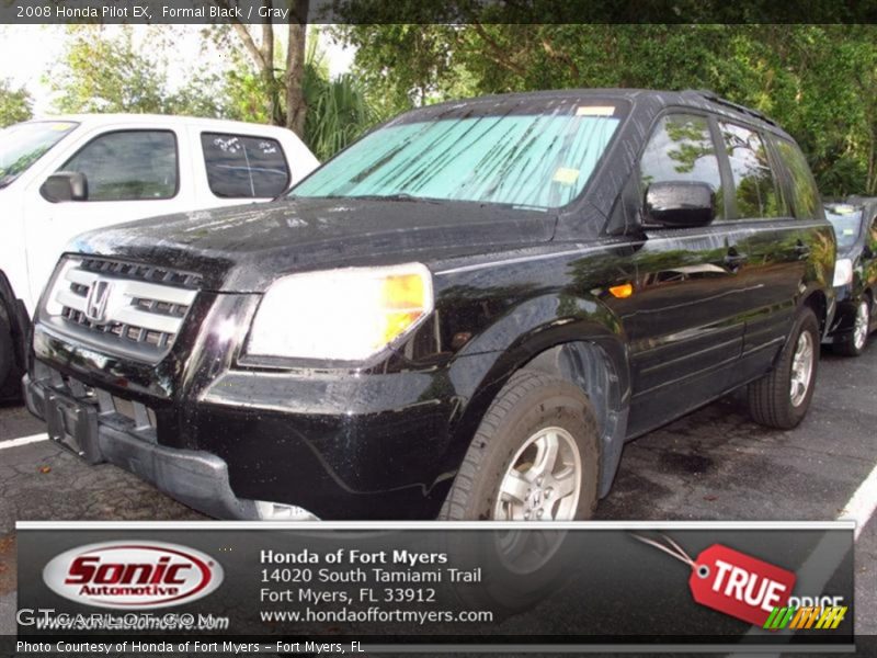 Formal Black / Gray 2008 Honda Pilot EX