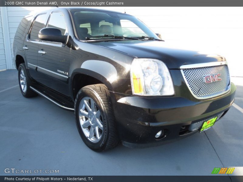 Onyx Black / Cocoa/Light Cashmere 2008 GMC Yukon Denali AWD
