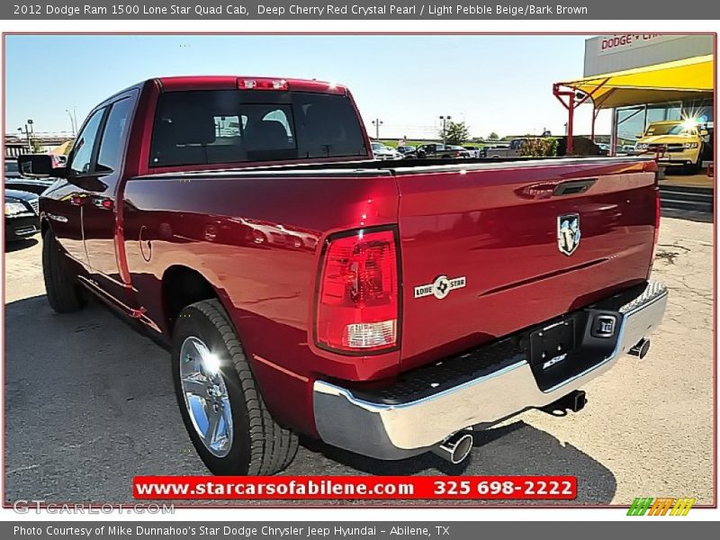 Deep Cherry Red Crystal Pearl / Light Pebble Beige/Bark Brown 2012 Dodge Ram 1500 Lone Star Quad Cab