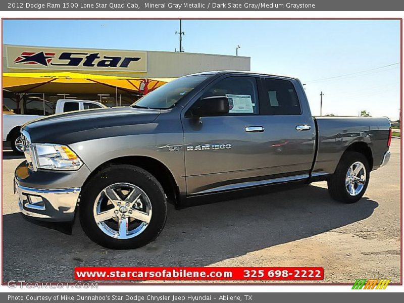 Mineral Gray Metallic / Dark Slate Gray/Medium Graystone 2012 Dodge Ram 1500 Lone Star Quad Cab