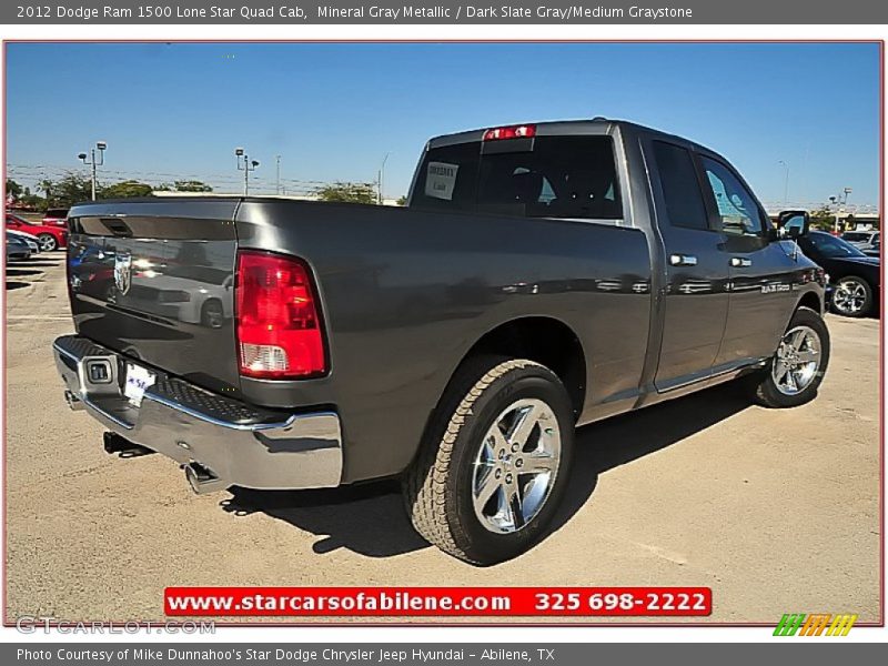 Mineral Gray Metallic / Dark Slate Gray/Medium Graystone 2012 Dodge Ram 1500 Lone Star Quad Cab
