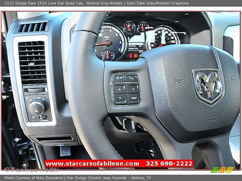 Mineral Gray Metallic / Dark Slate Gray/Medium Graystone 2012 Dodge Ram 1500 Lone Star Quad Cab