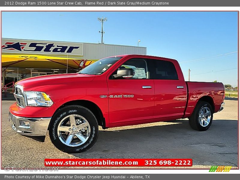 Flame Red / Dark Slate Gray/Medium Graystone 2012 Dodge Ram 1500 Lone Star Crew Cab