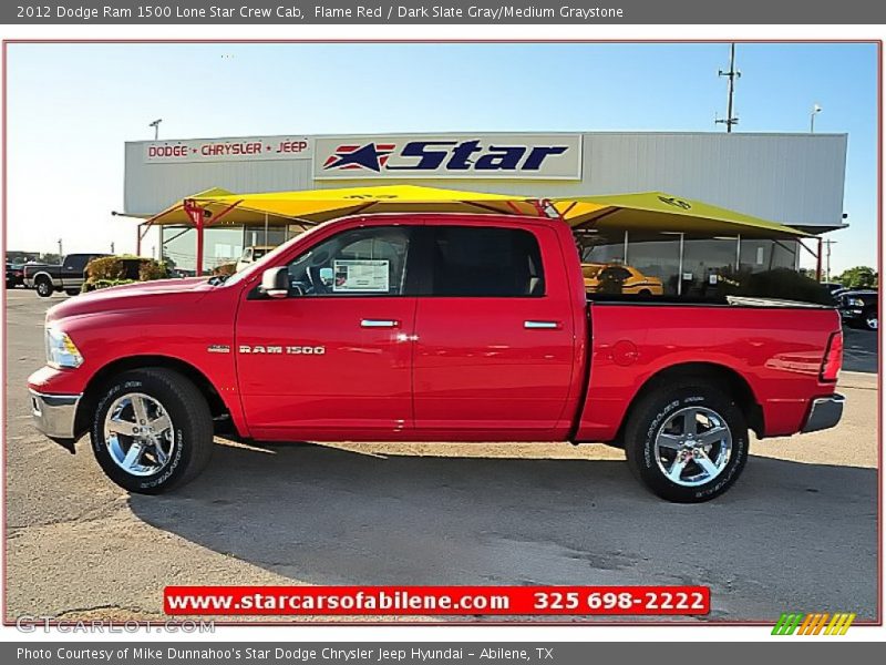 Flame Red / Dark Slate Gray/Medium Graystone 2012 Dodge Ram 1500 Lone Star Crew Cab