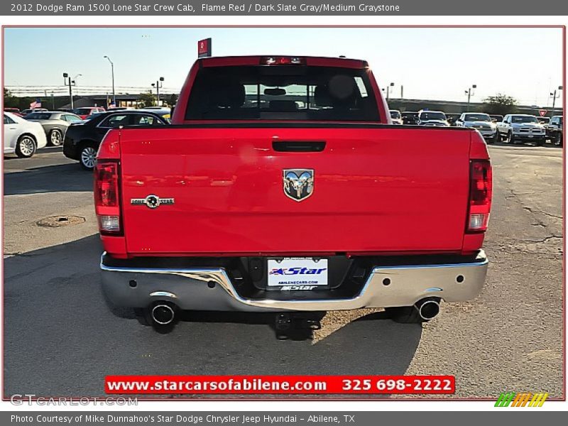 Flame Red / Dark Slate Gray/Medium Graystone 2012 Dodge Ram 1500 Lone Star Crew Cab