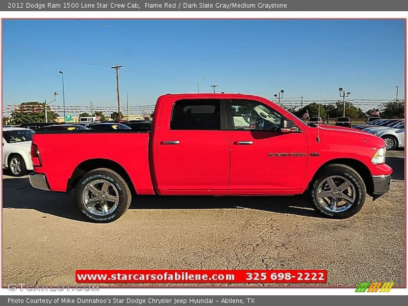 Flame Red / Dark Slate Gray/Medium Graystone 2012 Dodge Ram 1500 Lone Star Crew Cab
