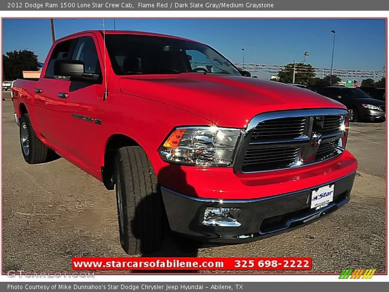 Flame Red / Dark Slate Gray/Medium Graystone 2012 Dodge Ram 1500 Lone Star Crew Cab