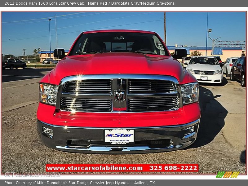 Flame Red / Dark Slate Gray/Medium Graystone 2012 Dodge Ram 1500 Lone Star Crew Cab