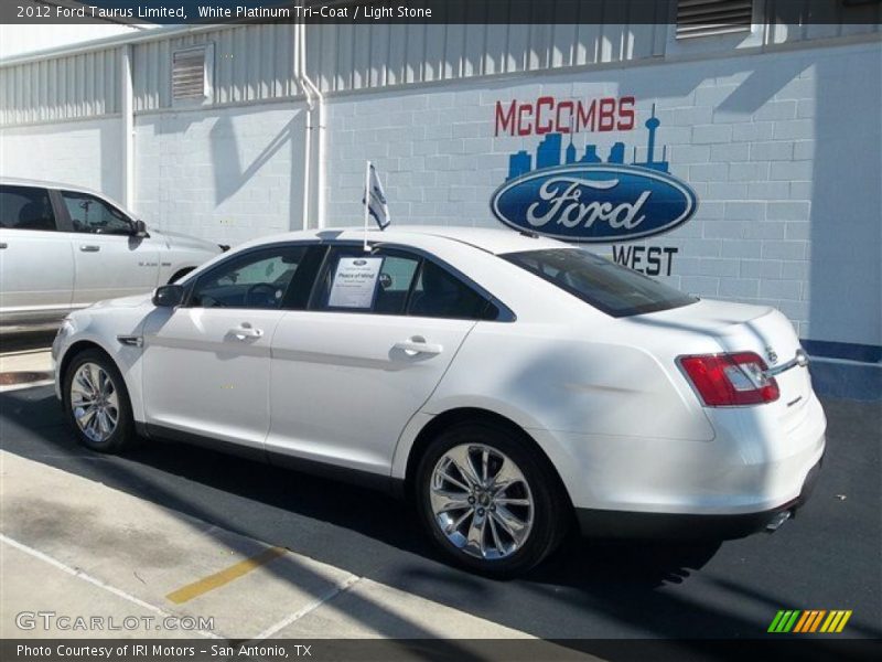 White Platinum Tri-Coat / Light Stone 2012 Ford Taurus Limited
