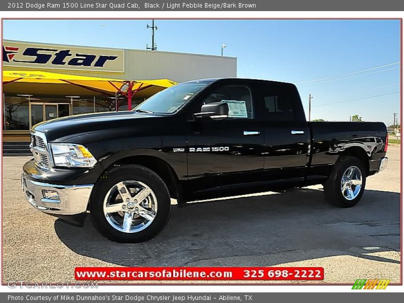 Black / Light Pebble Beige/Bark Brown 2012 Dodge Ram 1500 Lone Star Quad Cab