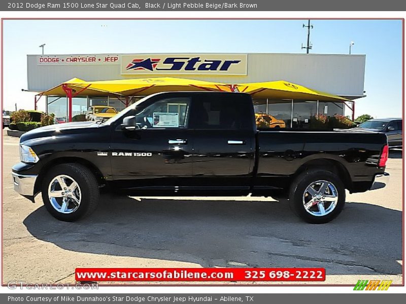 Black / Light Pebble Beige/Bark Brown 2012 Dodge Ram 1500 Lone Star Quad Cab