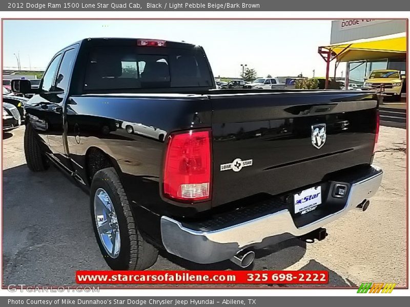 Black / Light Pebble Beige/Bark Brown 2012 Dodge Ram 1500 Lone Star Quad Cab