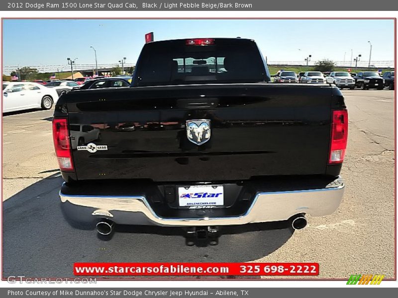 Black / Light Pebble Beige/Bark Brown 2012 Dodge Ram 1500 Lone Star Quad Cab