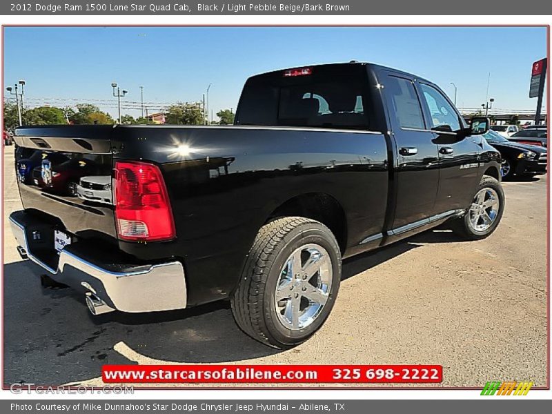 Black / Light Pebble Beige/Bark Brown 2012 Dodge Ram 1500 Lone Star Quad Cab