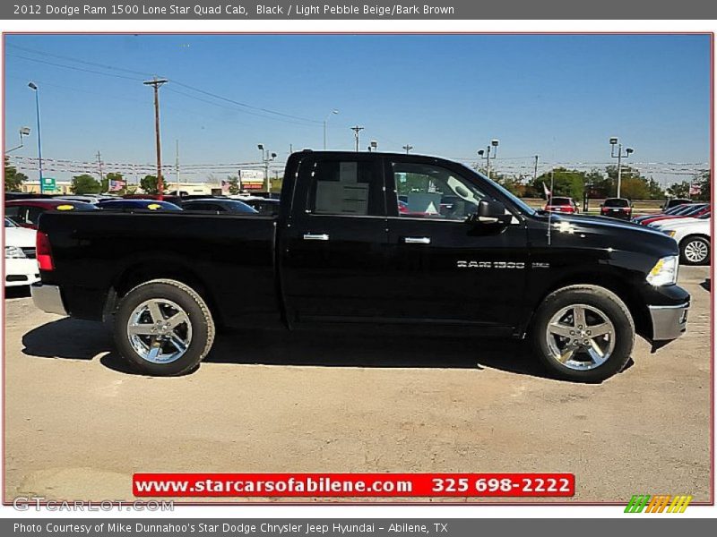 Black / Light Pebble Beige/Bark Brown 2012 Dodge Ram 1500 Lone Star Quad Cab