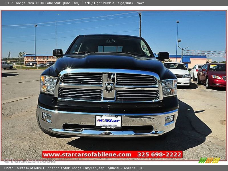 Black / Light Pebble Beige/Bark Brown 2012 Dodge Ram 1500 Lone Star Quad Cab