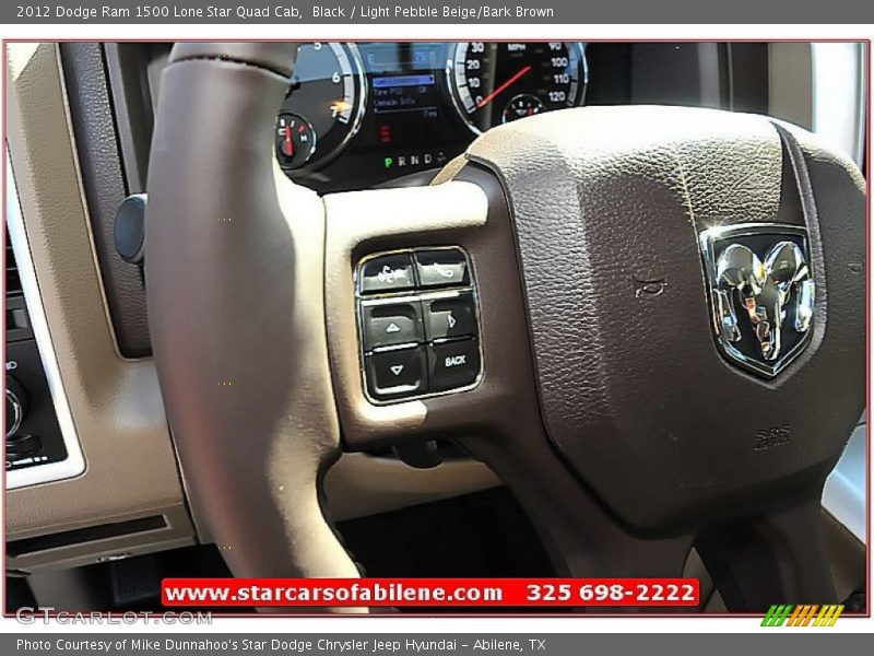 Black / Light Pebble Beige/Bark Brown 2012 Dodge Ram 1500 Lone Star Quad Cab