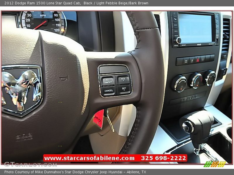 Black / Light Pebble Beige/Bark Brown 2012 Dodge Ram 1500 Lone Star Quad Cab