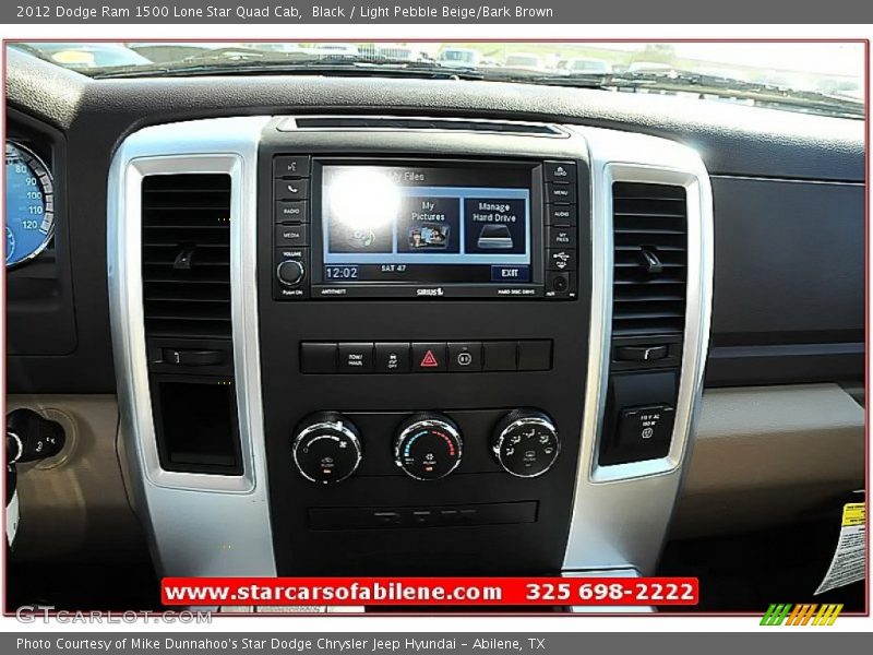 Black / Light Pebble Beige/Bark Brown 2012 Dodge Ram 1500 Lone Star Quad Cab