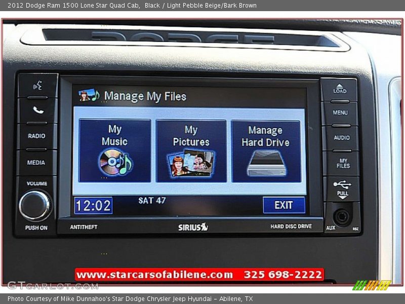 Black / Light Pebble Beige/Bark Brown 2012 Dodge Ram 1500 Lone Star Quad Cab