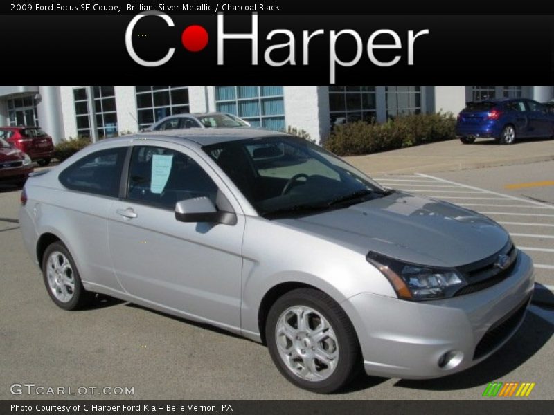 Brilliant Silver Metallic / Charcoal Black 2009 Ford Focus SE Coupe