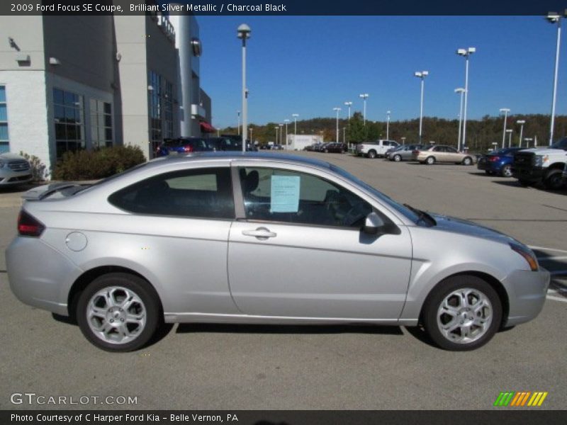 Brilliant Silver Metallic / Charcoal Black 2009 Ford Focus SE Coupe