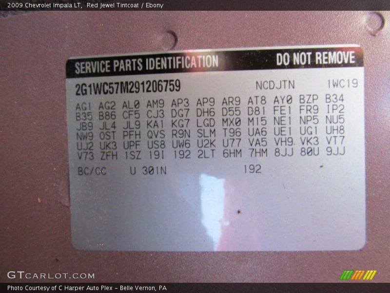Red Jewel Tintcoat / Ebony 2009 Chevrolet Impala LT