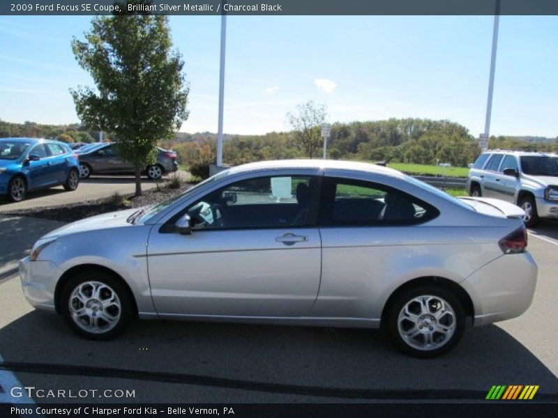 Brilliant Silver Metallic / Charcoal Black 2009 Ford Focus SE Coupe