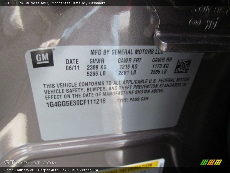 Mocha Steel Metallic / Cashmere 2012 Buick LaCrosse AWD