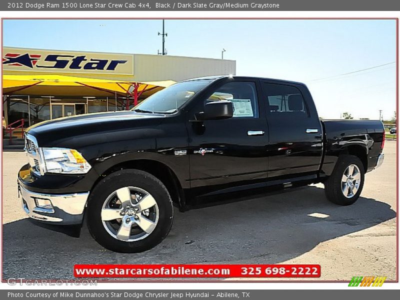 Black / Dark Slate Gray/Medium Graystone 2012 Dodge Ram 1500 Lone Star Crew Cab 4x4