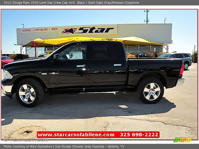 Black / Dark Slate Gray/Medium Graystone 2012 Dodge Ram 1500 Lone Star Crew Cab 4x4