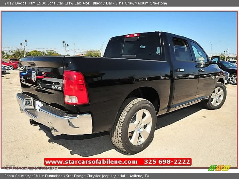 Black / Dark Slate Gray/Medium Graystone 2012 Dodge Ram 1500 Lone Star Crew Cab 4x4