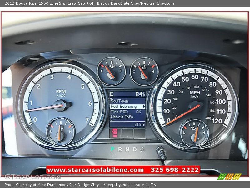 Black / Dark Slate Gray/Medium Graystone 2012 Dodge Ram 1500 Lone Star Crew Cab 4x4