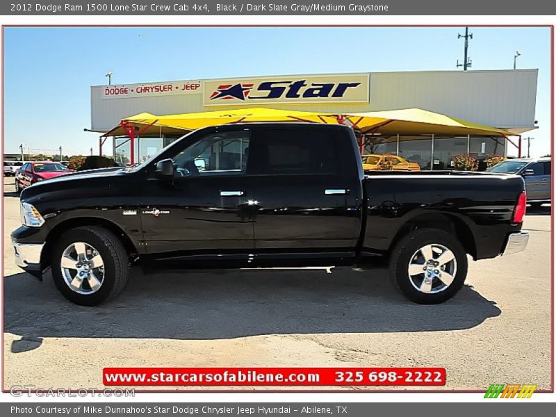 Black / Dark Slate Gray/Medium Graystone 2012 Dodge Ram 1500 Lone Star Crew Cab 4x4