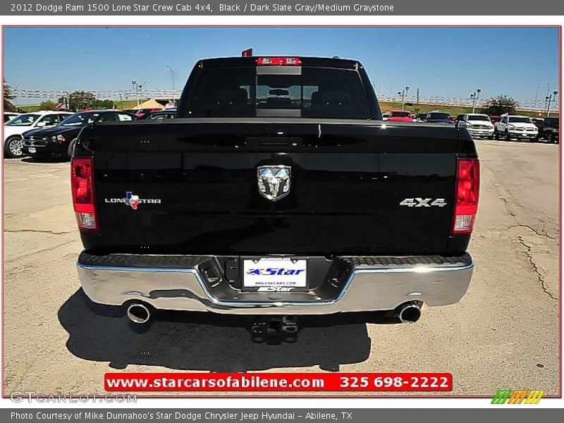 Black / Dark Slate Gray/Medium Graystone 2012 Dodge Ram 1500 Lone Star Crew Cab 4x4