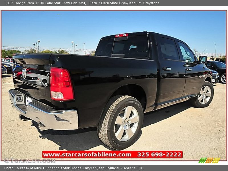 Black / Dark Slate Gray/Medium Graystone 2012 Dodge Ram 1500 Lone Star Crew Cab 4x4